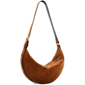 AllSaints Half Moon Large Suede Crossbody Bag